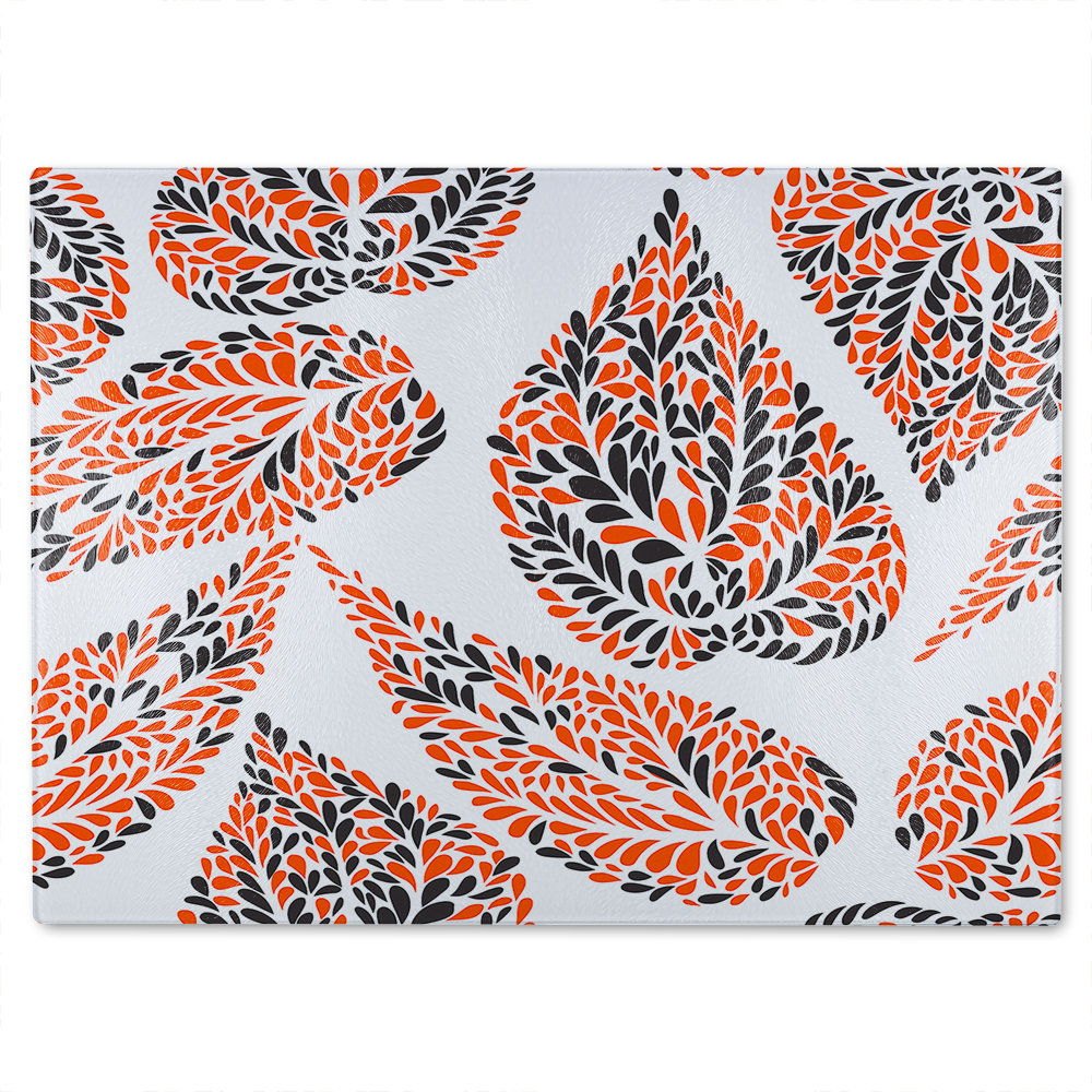 Leaf Droplets Glass Chopping Board