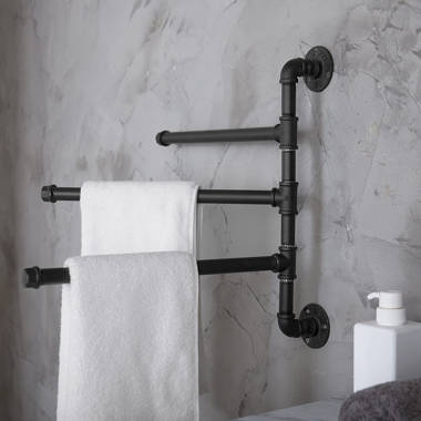 Creative Co-op Metal Wall Toilet Paper Holder with Wood Shelf