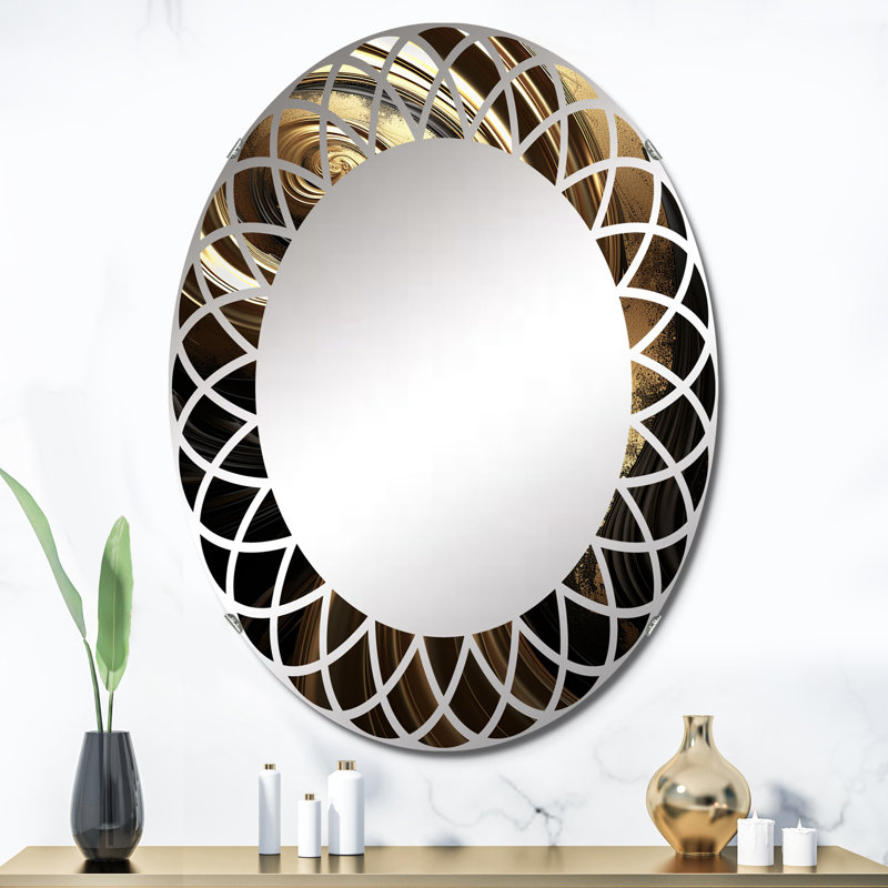 Roslinstadt - Miroir mural moderne ovale, 36 po x 24 po