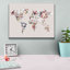 «World Map Flowers (Light)» par Design Fabrikken, art mural épique sur toile 16 po x 12 po-102013646