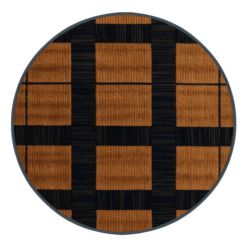 Tapis damier noir lavable à la machine, Round 5'