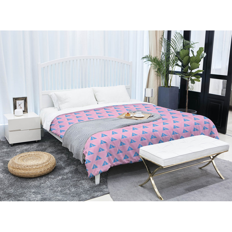Édredon réversible en microfibre Theo Nath, Édredon grand, Rose / sarcelle