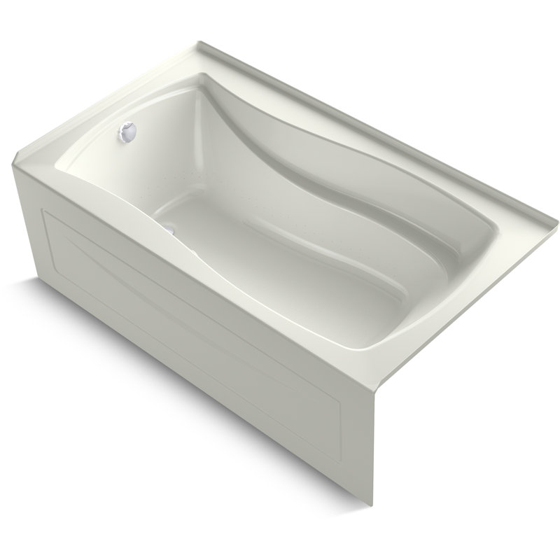 Mariposa Heated Bubblemassage 66" x 36"Alcove Air Bathtub, Dune, Right