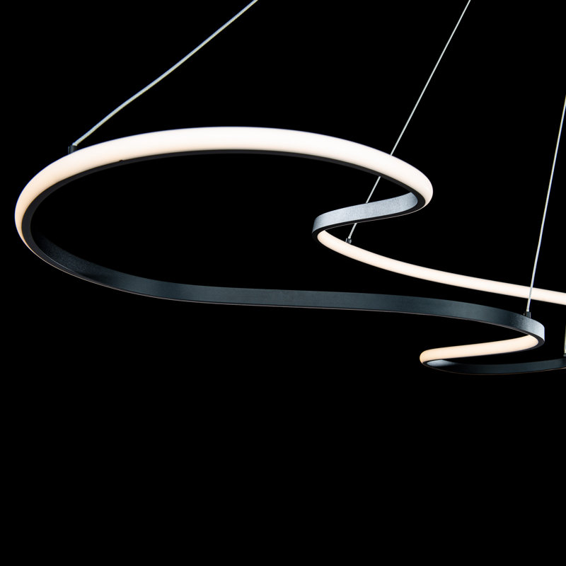 Luminaire suspendu géométrique unique à 1 lumière DEL Marques, Noir