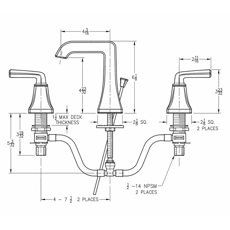 Robinet de salle de bain espacé avec ensemble de drain Park Avenue, Chrome poli