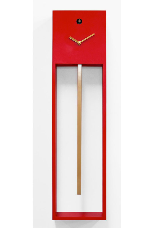 Bechtold Wood Wall Clock, Red/Gold