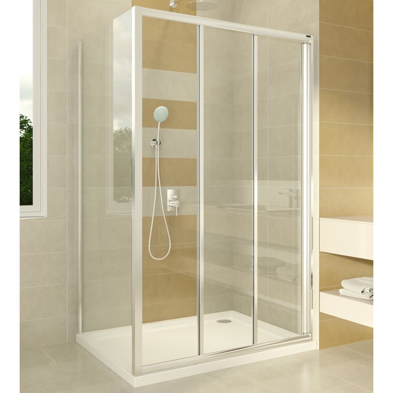 Bridgeway 1000mm W x 1850mm H Single Added Framed Shower Door with Glass