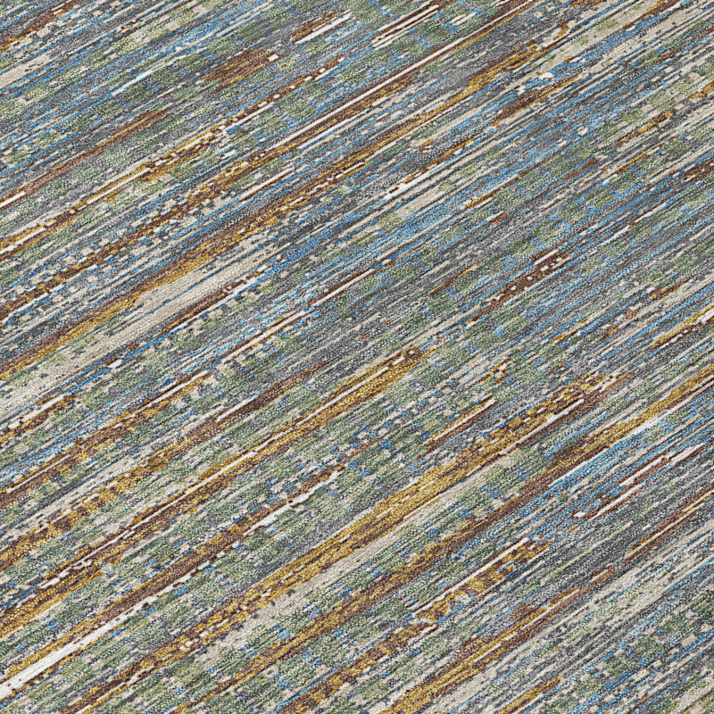 Machine Washable Indoor/Outdoor Chantille ACN2642 Abstract Rug, Basil, 3' x 5'