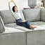 Canapé modulaire modulaire avec méridienne réversible, 6 places, velours côtelé moelleux, base, canapé de siège, soutien ferme de luxe, surface en bois franc-121096801