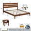 Ensemble de chambre à coucher 2 pièces Jomar - Structure de lit plateforme en bois massif et table de chevet assortie, style scandinave rustique-91715942-91715940
