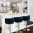 20.5" W Adjustable Height Swivel Velvet Bar Stool with Metal Base (Set of 4)-2054833456