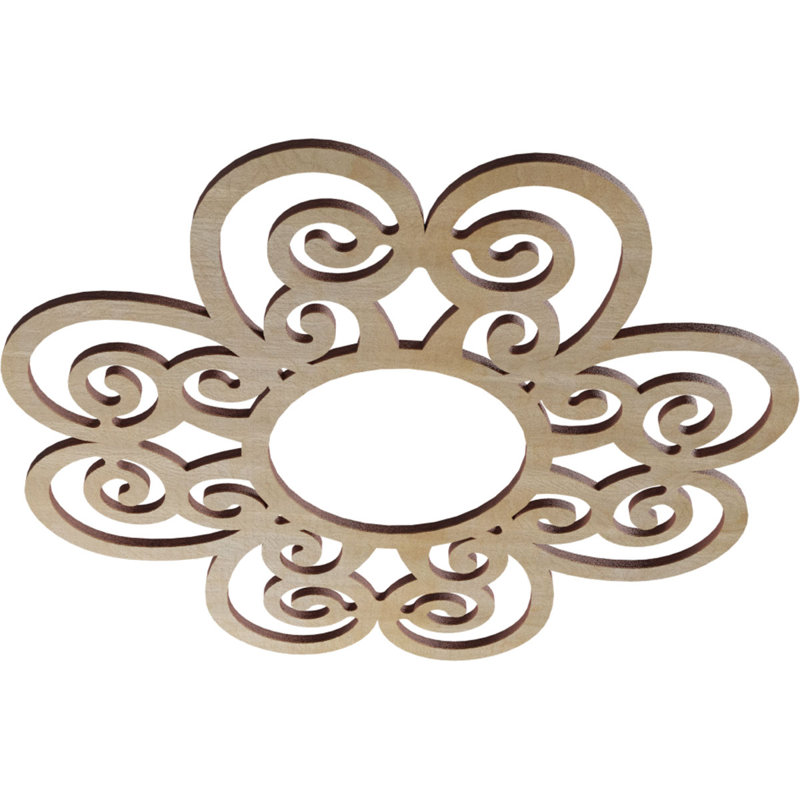Cohen Wood Fretwork Pierced Ceiling Medallion, Birch, 16" H x 16" W x 0.38" D