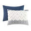 Très grand / très grand édredon en coton. Chenille touffetée. Motif bleu marine. . 2 taies décoratives. Lavable à la machine. Rembourrage de literie confortable. Assorti charmant-117361084-117361083
