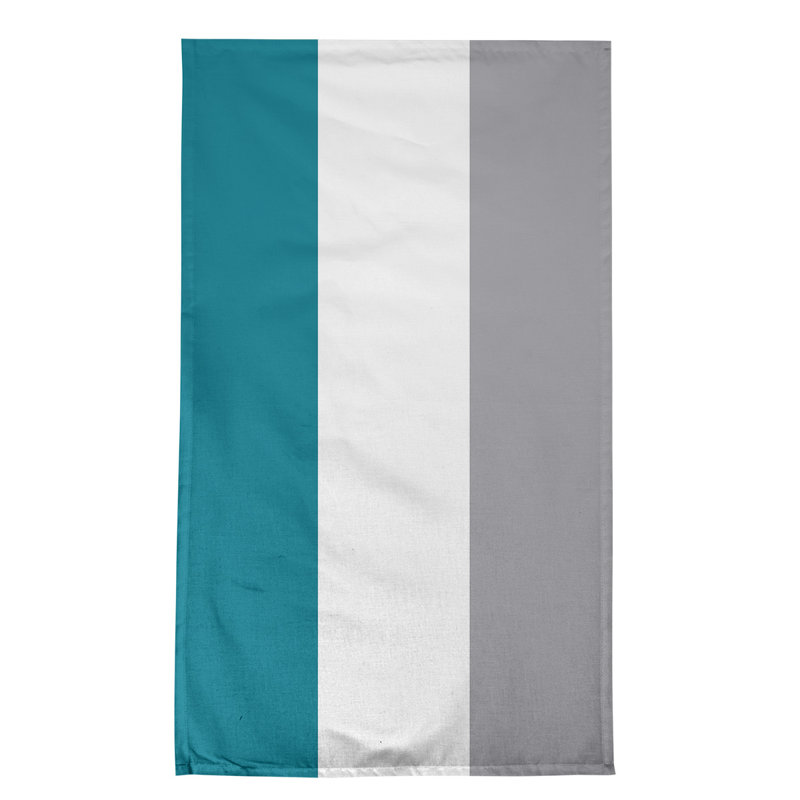 Stripe Tea Towel Kitchen Towel, Cotton, Teal/White/Gray Basketball