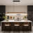 1-Light 50"W Solid Wood Dimmable LED Linear Kitchen Island Pendant With Remote