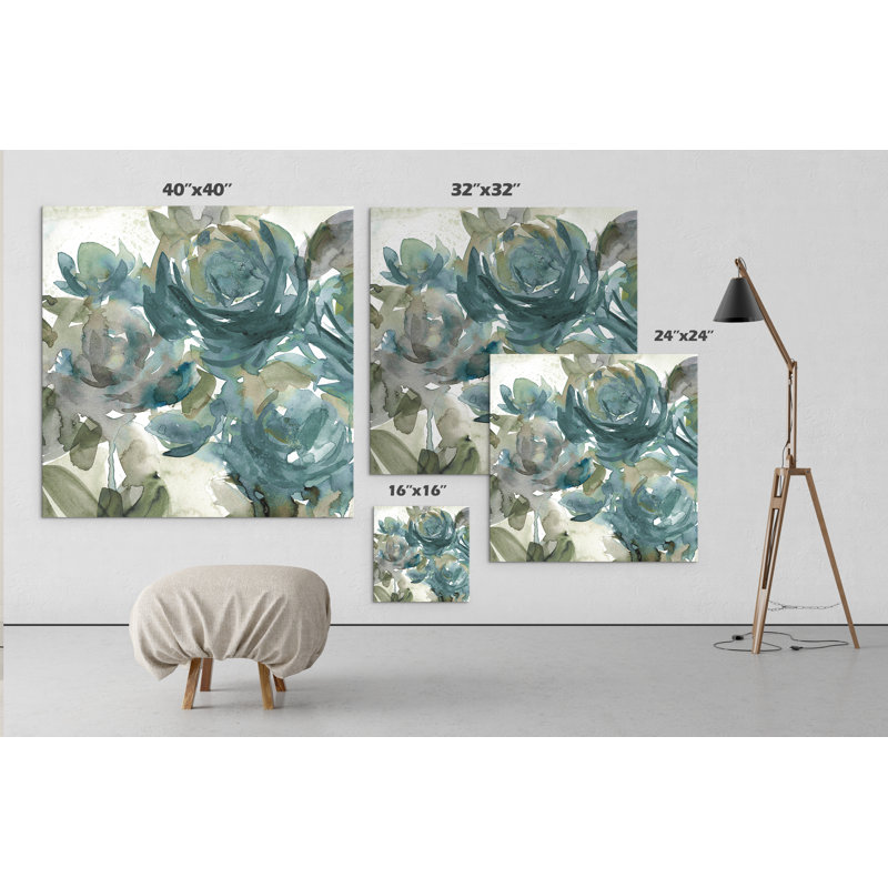 « secret jardin negative ii », reproduction de peinture à l’huile sur toile tendue, H 16 po x l 16 po x P 1,5 po