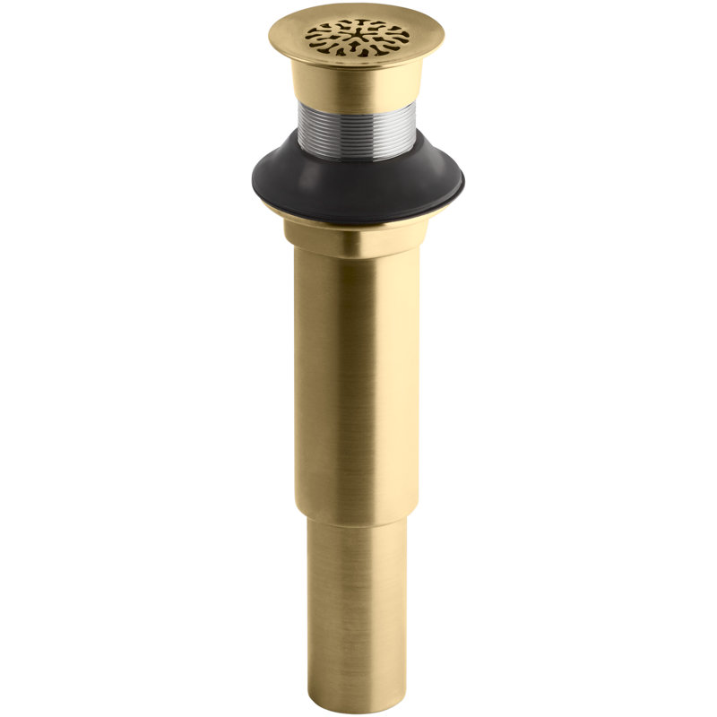 Devonshire 1.25" Grid Bathroom Sink Drain, Vibrant Moderne Brushed Gold