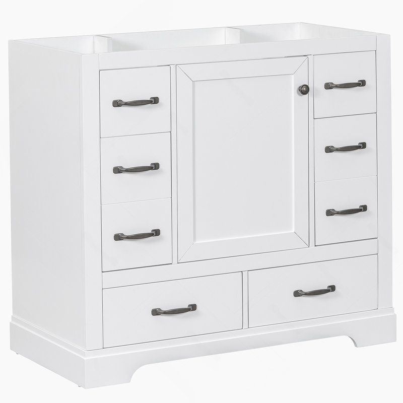 Meuble-lavabo 36 po sans lavabo, base d'armoire seulement, six tiroirs