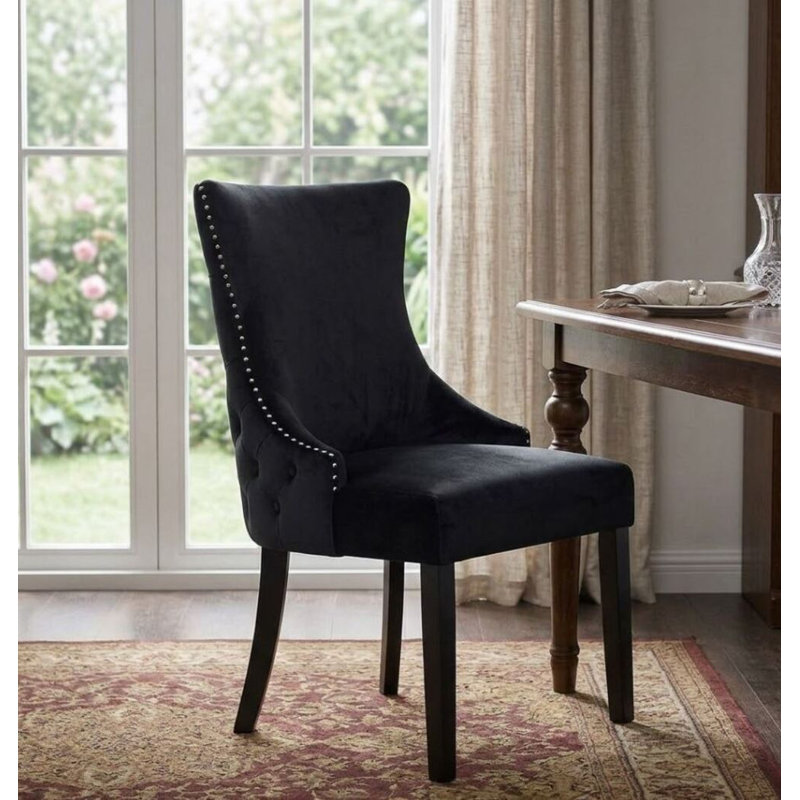 Stonefort Chair (Wood Legs), Black
