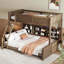 Twin XL over Queen Bunk Bed with Storage Cabinets and USB Ports-1219647913-1219647912