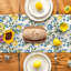 Blue Lemon Summer Table Runner, Kitchen Dining Table Decoration for Home Party Decor 40x140 cm