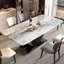 Table de salle à manger haut de gamme et luxueuse en marbre clair-2068036570
