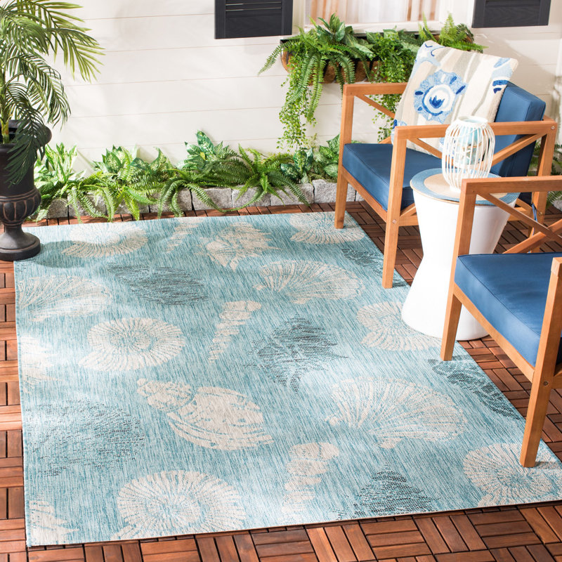 Tapis intérieur / extérieur abstrait Plummer Performance, Rectangle 4 pi x 5 pi 7 po