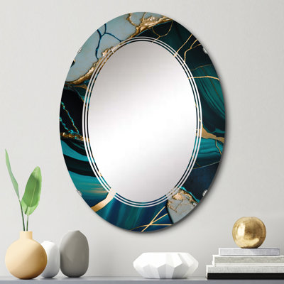Polivas Abstract Geode Green I - Miroir mural abstrait en marbre