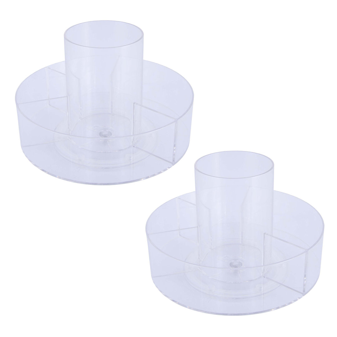 Plastic 5 Compartment Makeup Organizer (Set of 2) Kenney