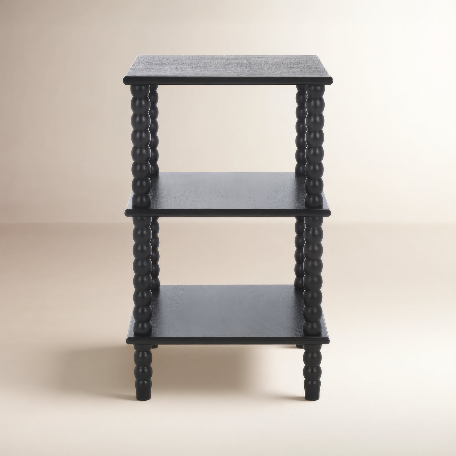 Netta 16" Pine End Table, Matte Black