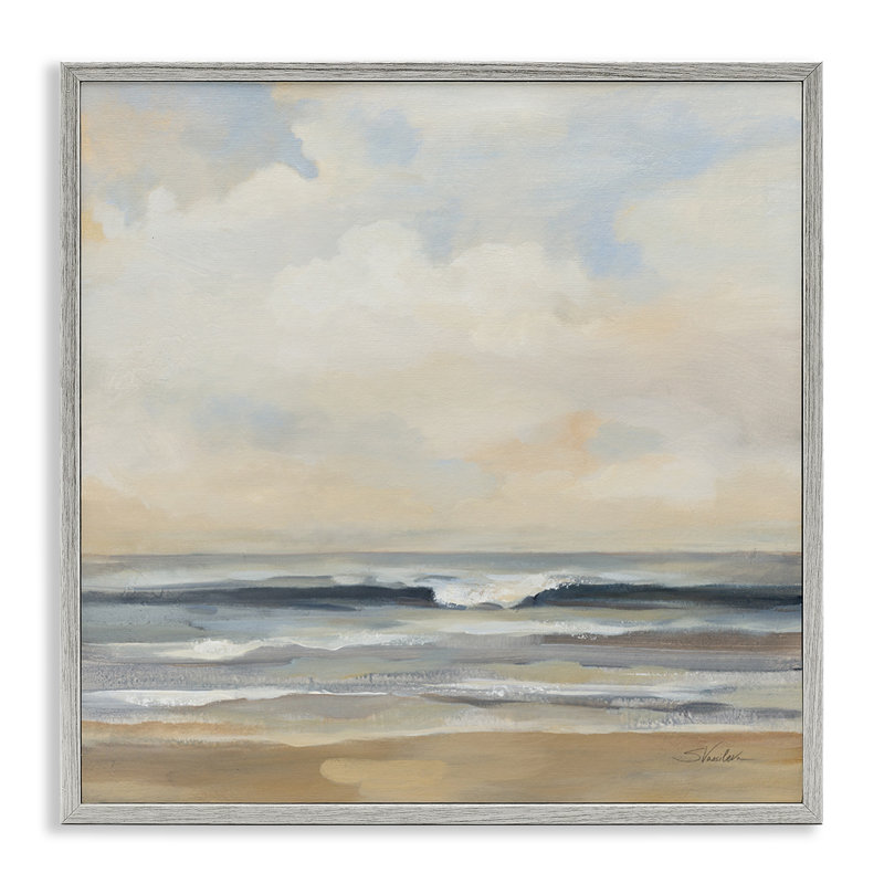 «Misty Haze Shoreline», art de la giclée encadrée par Silvia Vassileva, Estampe numérique Farmhouse, H 17 po x l 17 po