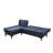 Stylish Corner Sofa-Bed, Dark Blue, 88.6 x 33.9 x 33.5 Inches | Durable 100% Linen Fabric, Beech Wood Frame, Wooden Legs (5.9 inches) | 28 DNS Foam for Comfort | Perfect for Living Room & Guest Room-90667762