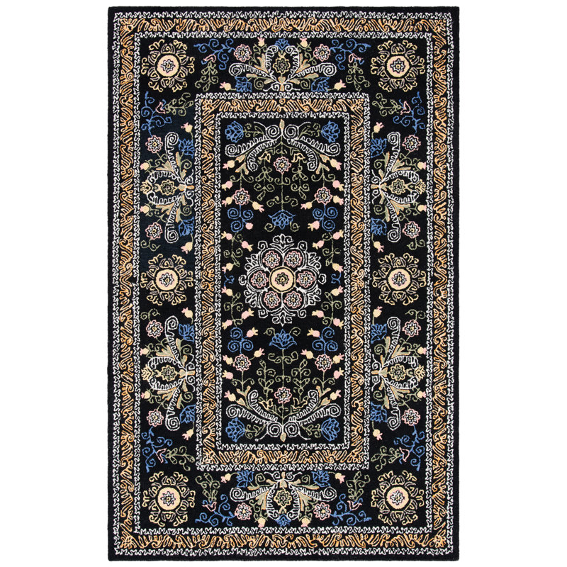 Ashly Hand Tufted Wool And Cotton With Latex Oriental Rug, Rectangle 6' x 9'