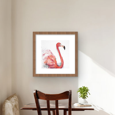 Splashing Flamingo - Best Seller Coral Framed Matted Print