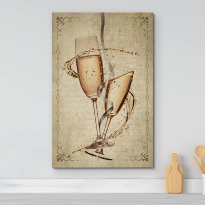 Tourbillon de verre rétro rétro sur toile de champagne