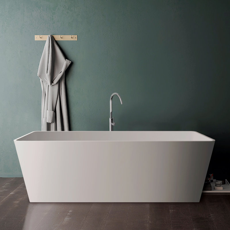 Baignoire de trempage autoportante à surface solide de 67 pouces
