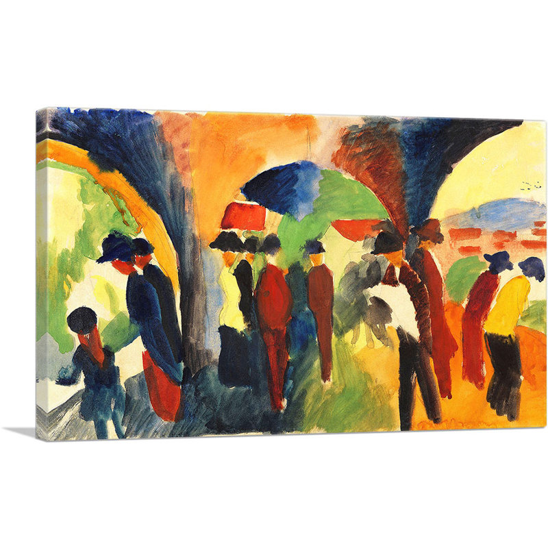 «Unter Den Lauben Bon Thun 1913» par August Macke, reproduction sur toile tendue, H 18 po x l 26 po x P 0,75 po
