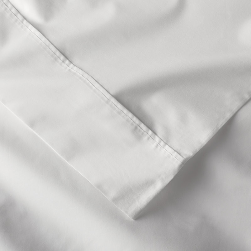 Emrik Brushed Organic Cotton Percale Pillowcase Set, King - 2 King Pillowcases, White