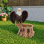 Pot à fleurs sur une souche d'arbre Majestic Eagle avec des ailes déployées - Pot de fleurs décoratif en polyrésine durable pour patio et pelouse - Cadeau de décoration unique
