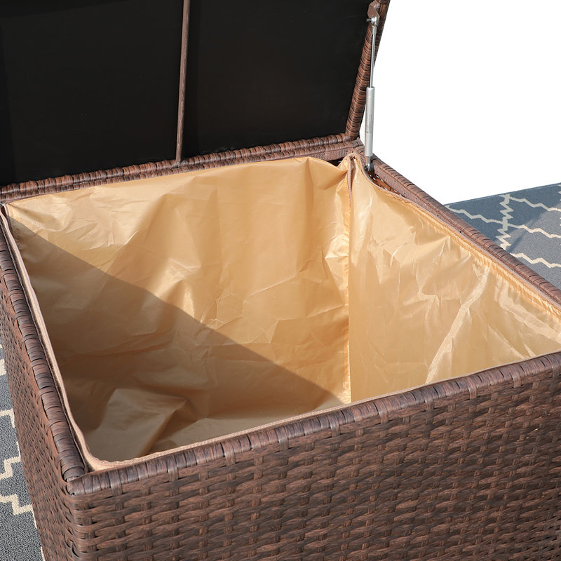Sunsitt 28.7'' W 88 Gallons Water Resistant Wicker Deck Box, Brown