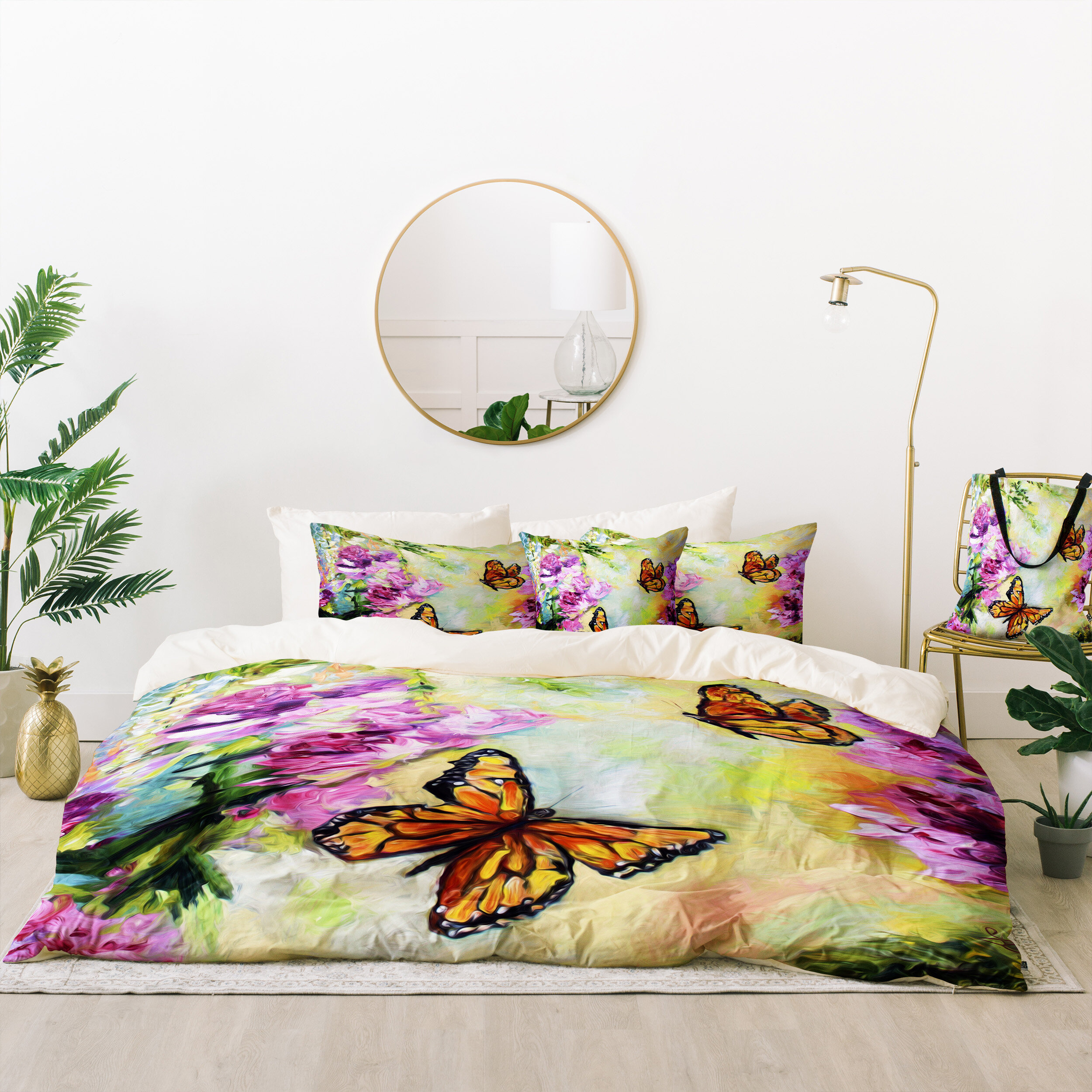 Green Floral 100% Cotton King Size Bedsheet/Comforter Set – MALAKO