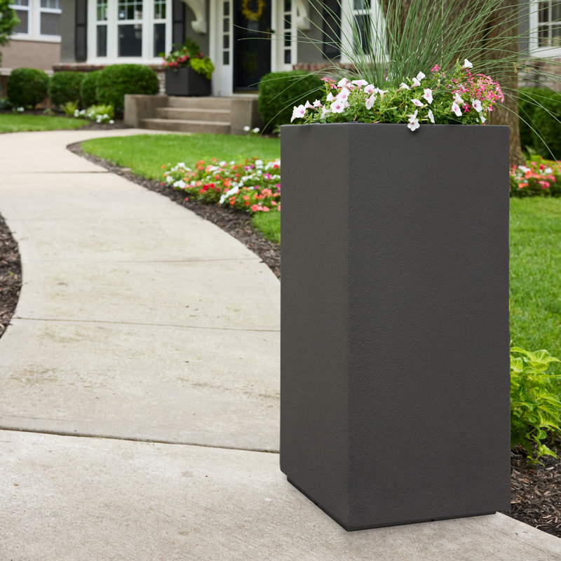 Kensington Tall Planter, Slate Gray