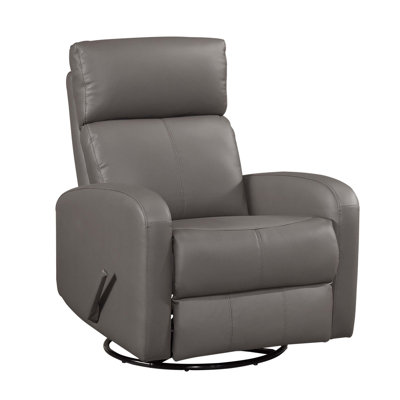 Glider Recliner Chair With Swivel Motion, Top Grain Leather, And Dacron-Wrapped Foam For Ultimate Comfort And Style