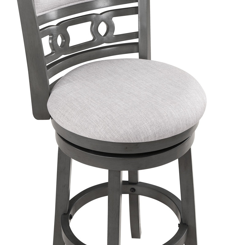 Ziemer Swivel Upholstered Counter Stool, Gray