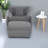 Space-saving Chenille Recliner With Ottoman, Modern Style For Home