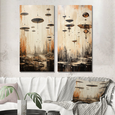 Minimalisme Ufos - ensemble de 2 estampes murales Ufos