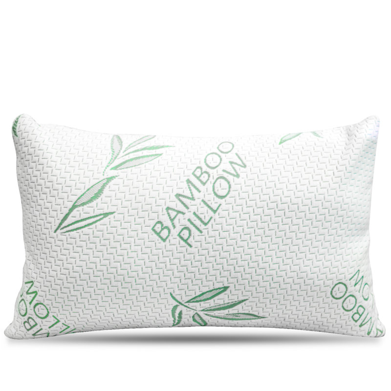 Queen White Bamboo Memory Foam Cooling Pillow