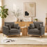 Fauteuil d'appoint en velours capitonné (lot de 2)