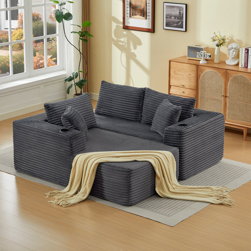 Cloud Sectional Sofa With L-shape Chaise, No Assembly Required, Modern Modular Sofa With Deep Seat, Gray