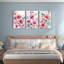 Toiles murales à motifs floraux roses (lot de 3)-1572000365